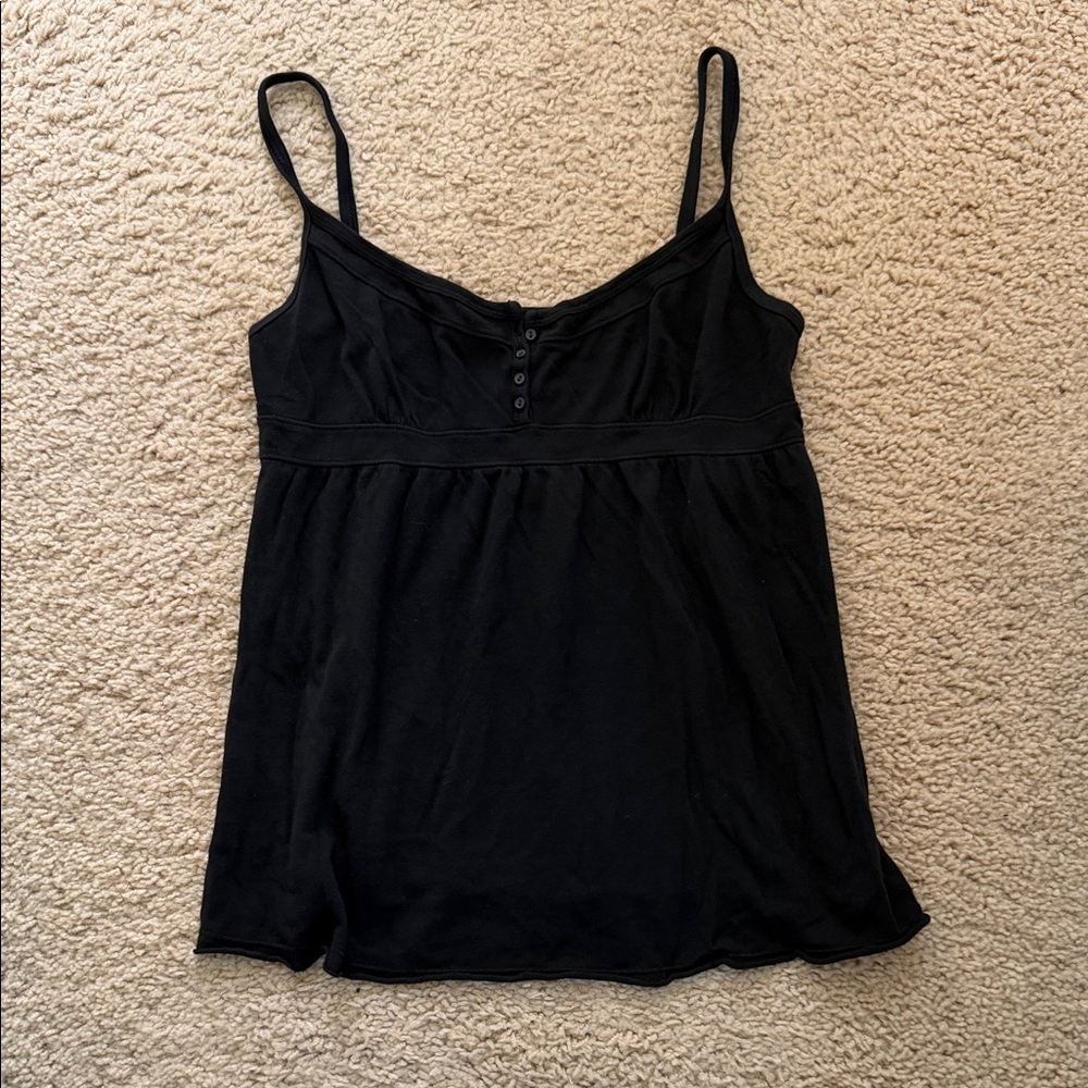 Brandy melville black buttons tank top